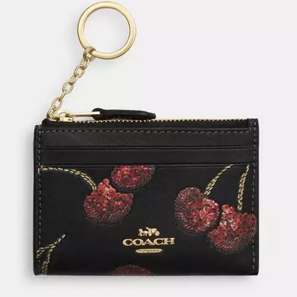 Coach Mini Skinny Id Case With Cherry Print - Picture 3 of 3